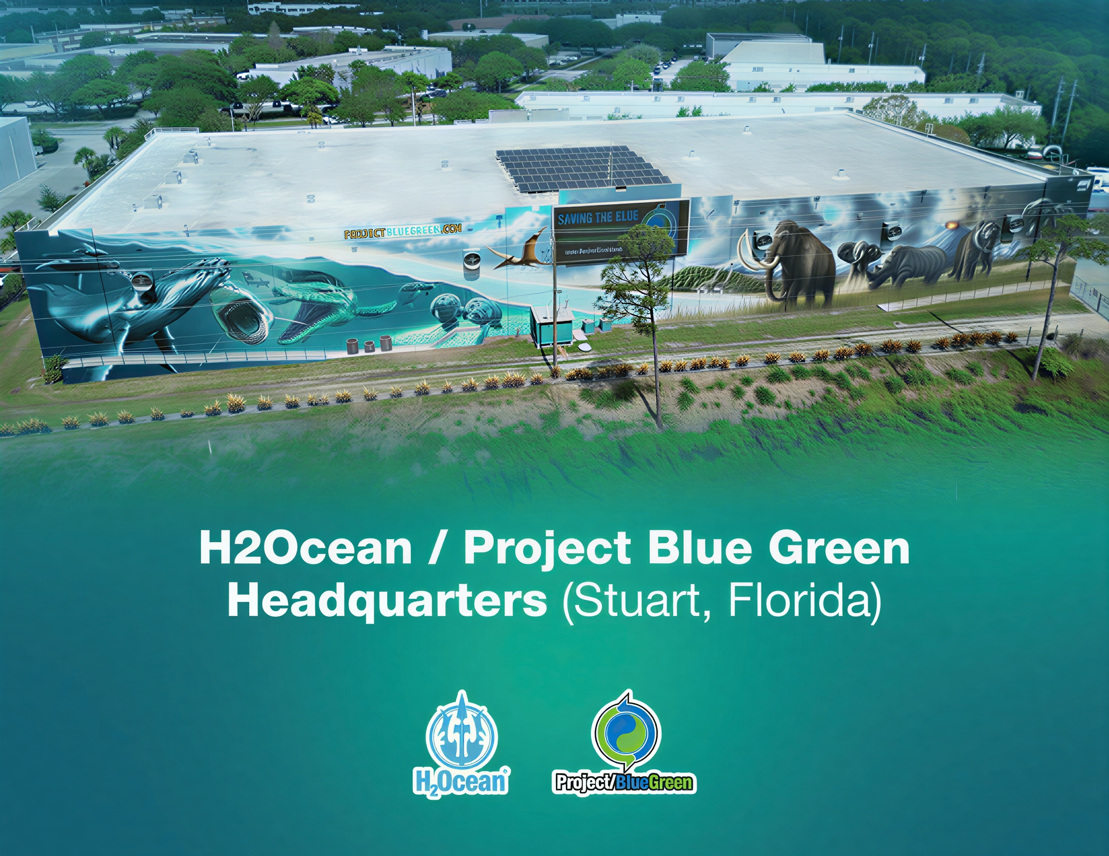 H2Ocean / Project Blue Green Headquarters Mural — Stuart, Florida